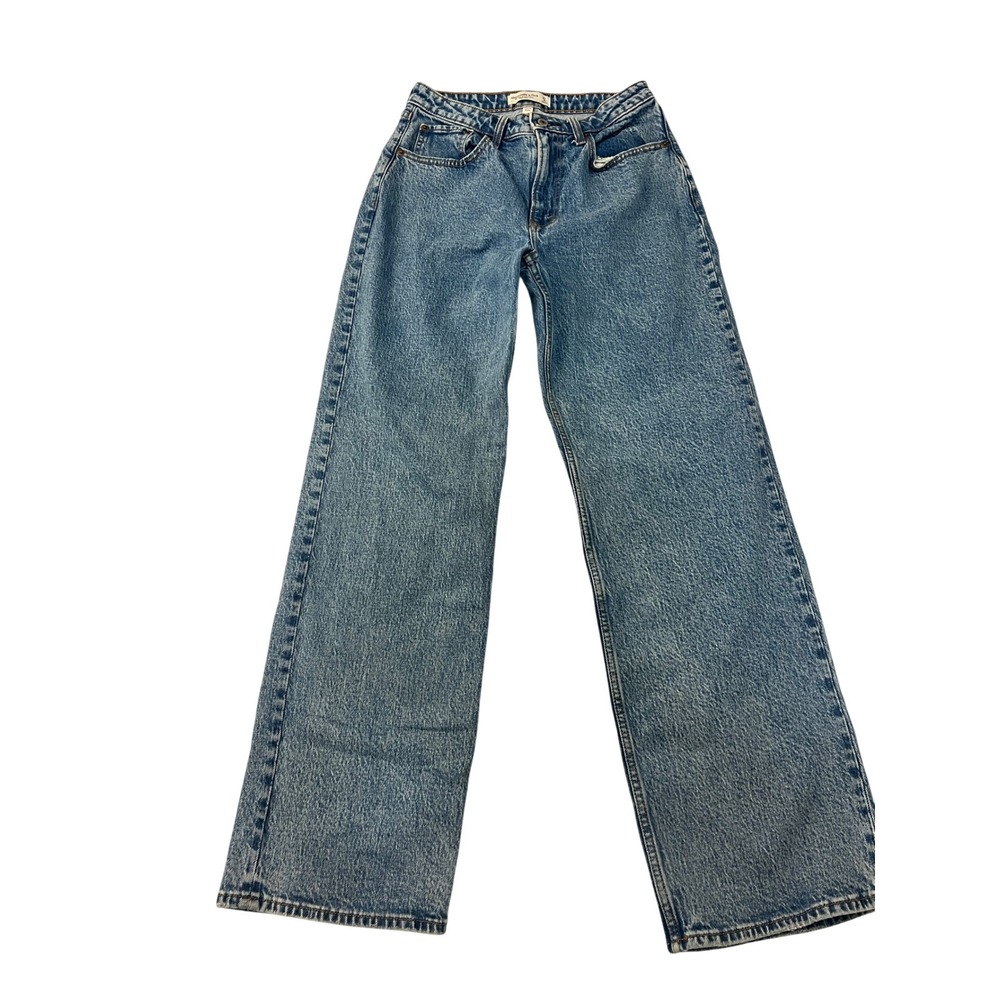 Abercrombie & Fitch Curve Love The 90s Relaxed High Rise Jean 27 4R Medium Wash